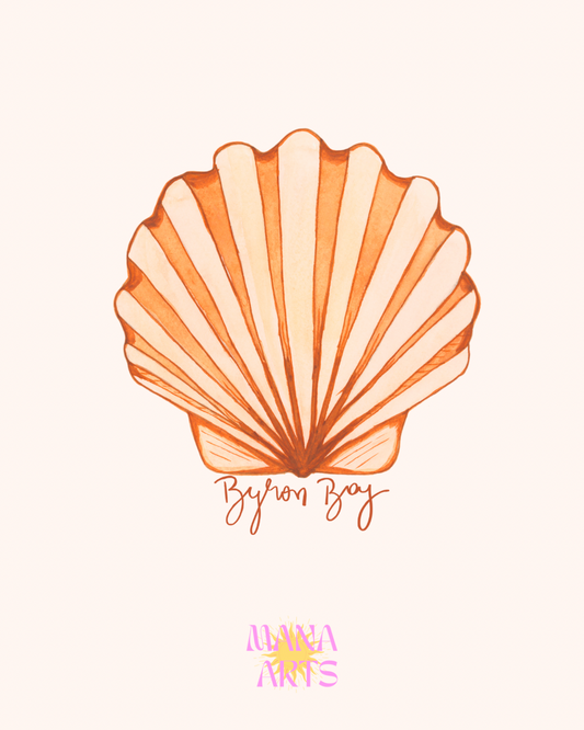 Scallop shell sticker