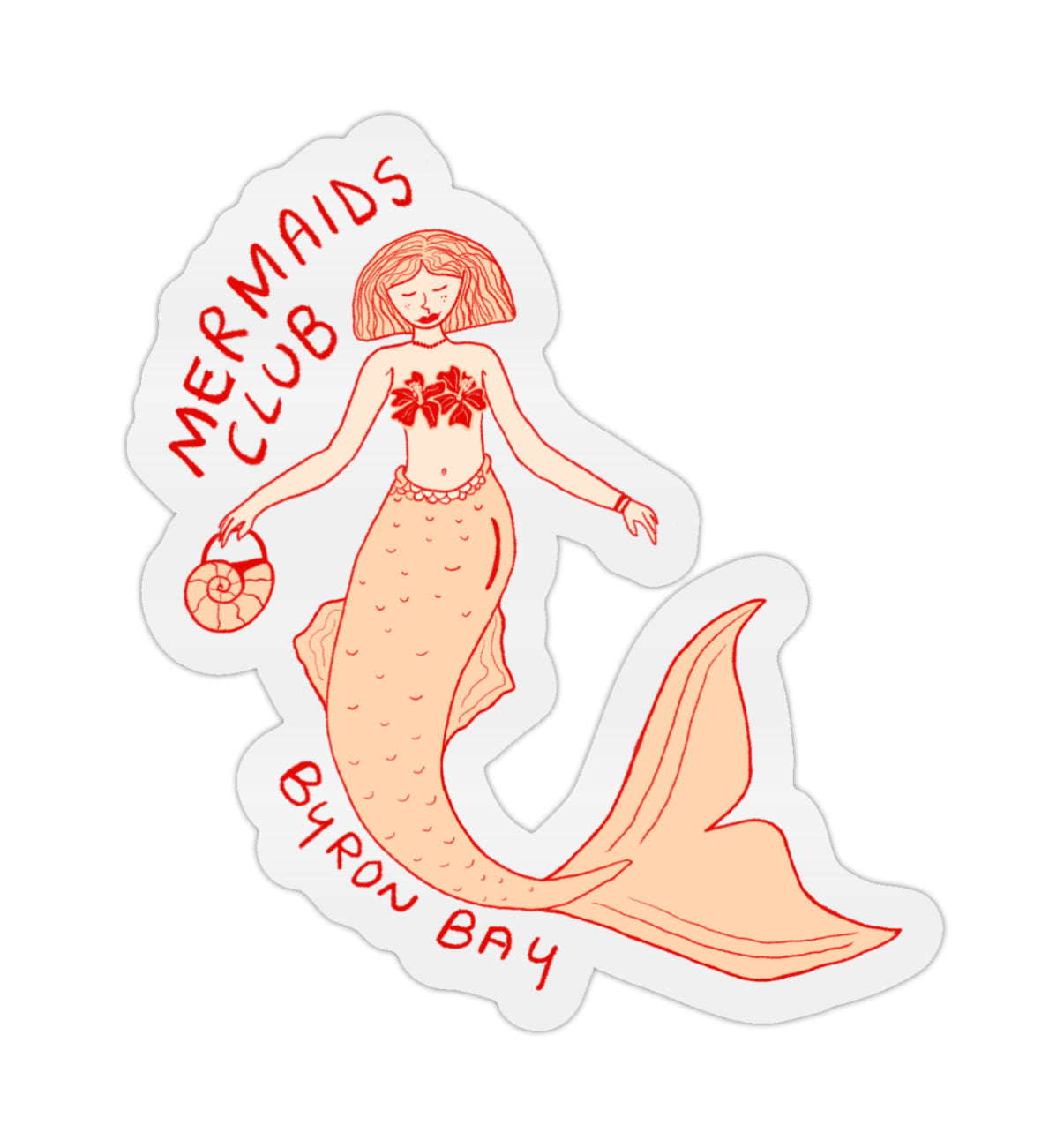 Mermaids club  Byron Bay waterproof vinyl sticker