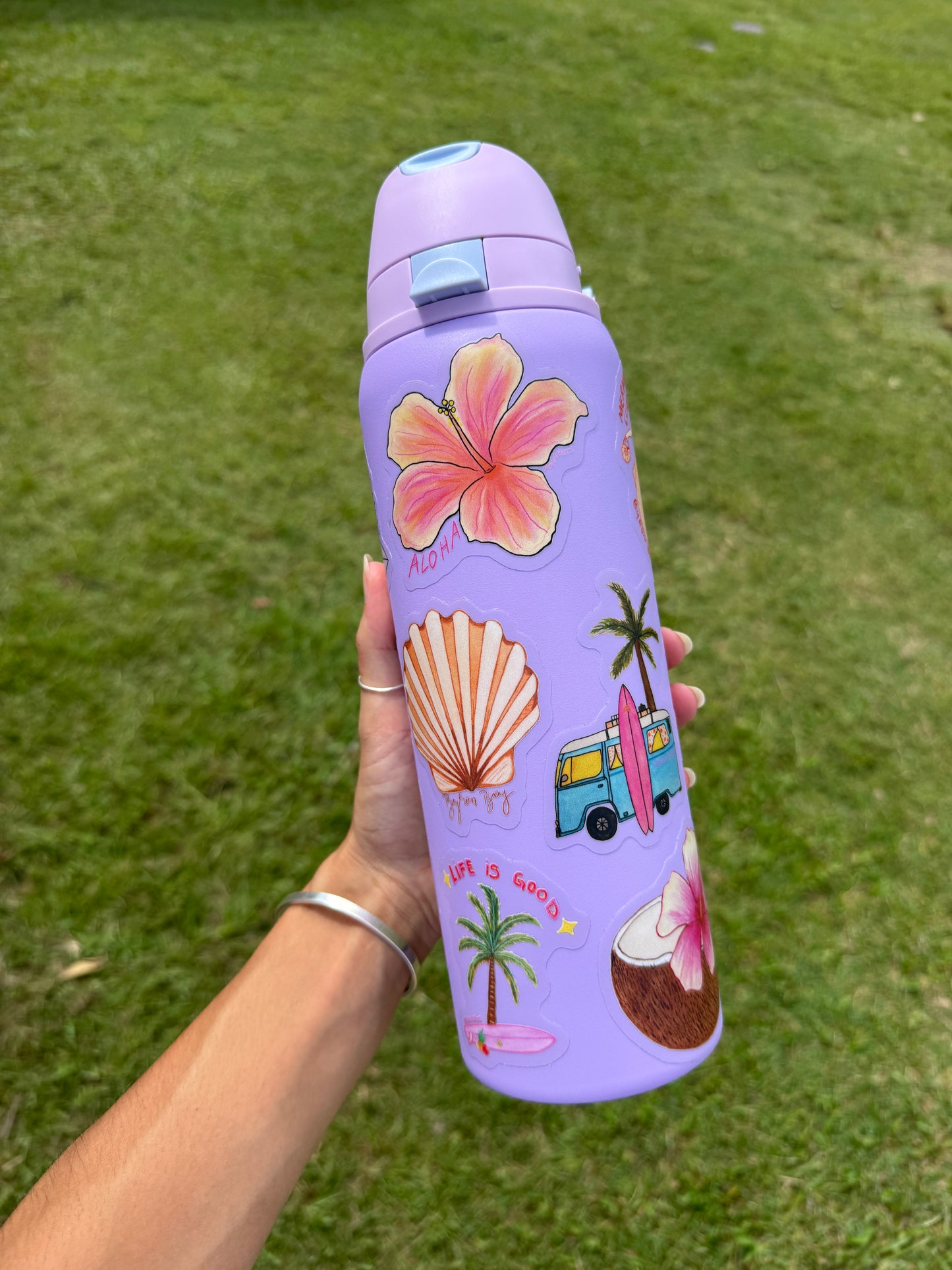 Coco loco coconut & hibiscus waterproof vinyl sticker