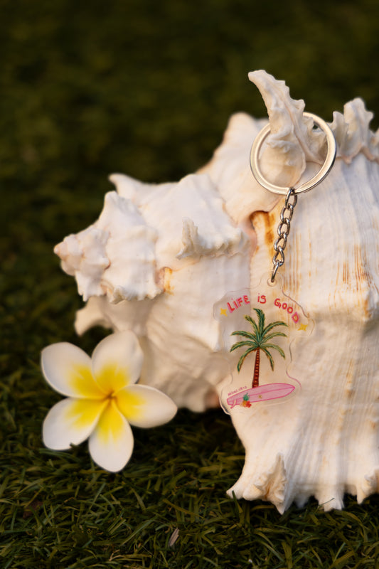 Life is good acrylic keyring