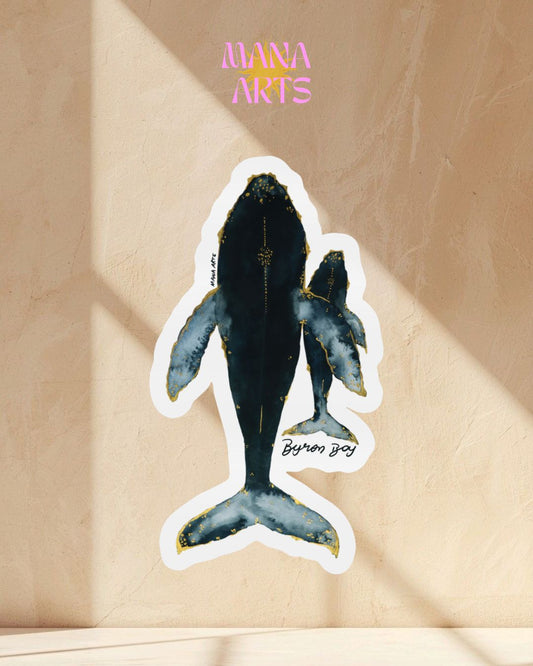 Byron Bay whales waterproof vinyl sticker