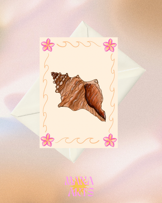 Shell & frangipanis  | Greeting card