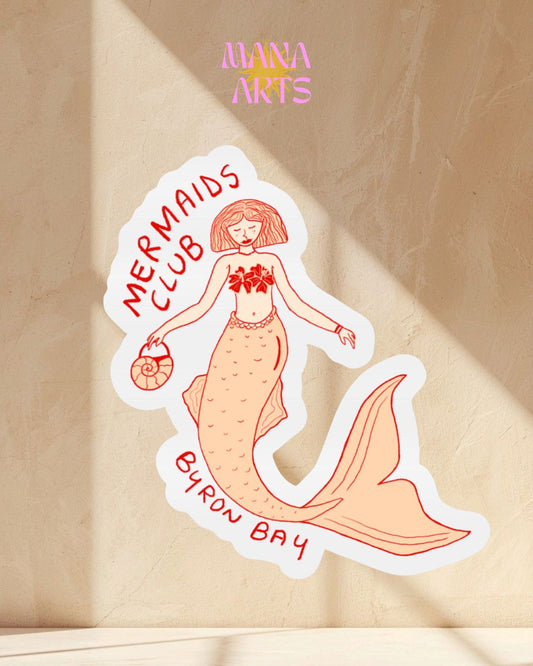 Mermaids club  Byron Bay waterproof vinyl sticker