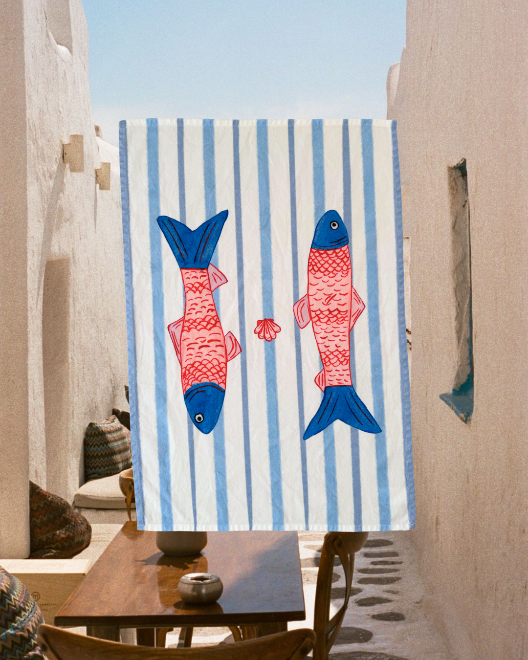 Sardines tea towel