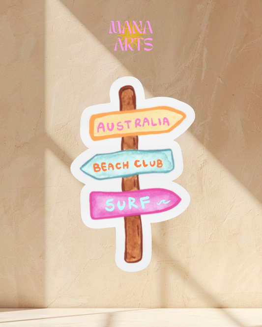 Australia beach sign waterproof vinyl  sticker
